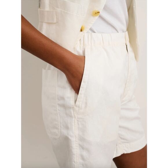 NWT Alex Mill The Non-Suit Pull On Short Size S Ecru Linen Blend Off White $125 - Picture 1 of 8